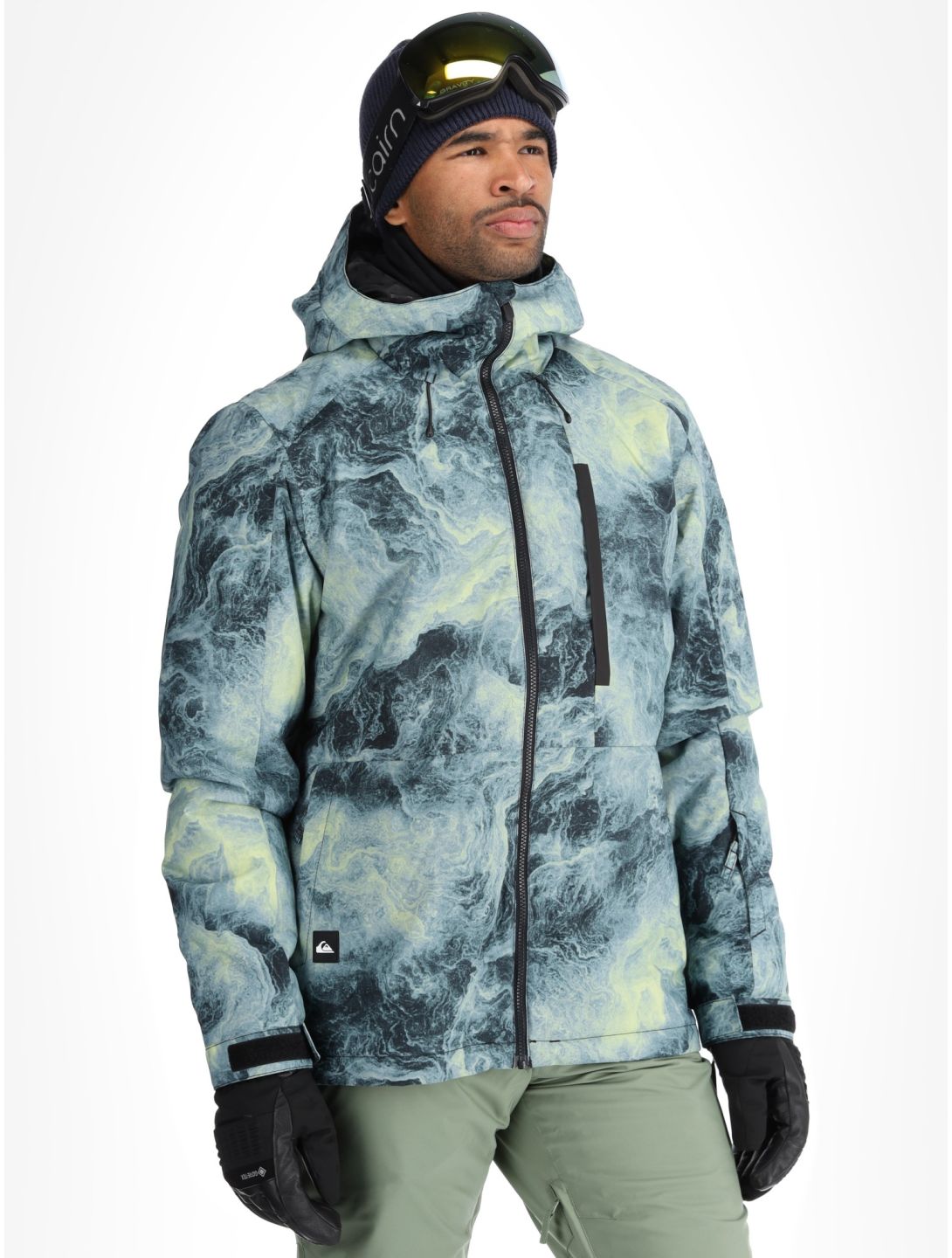 Quiksilver, Mission Printed AA Jas gevoerd heren Space Stone Celery Green Groen 