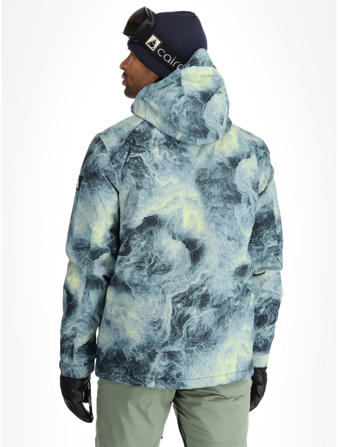 Quiksilver, Mission Printed AA Jas gevoerd heren Space Stone Celery Green Groen 