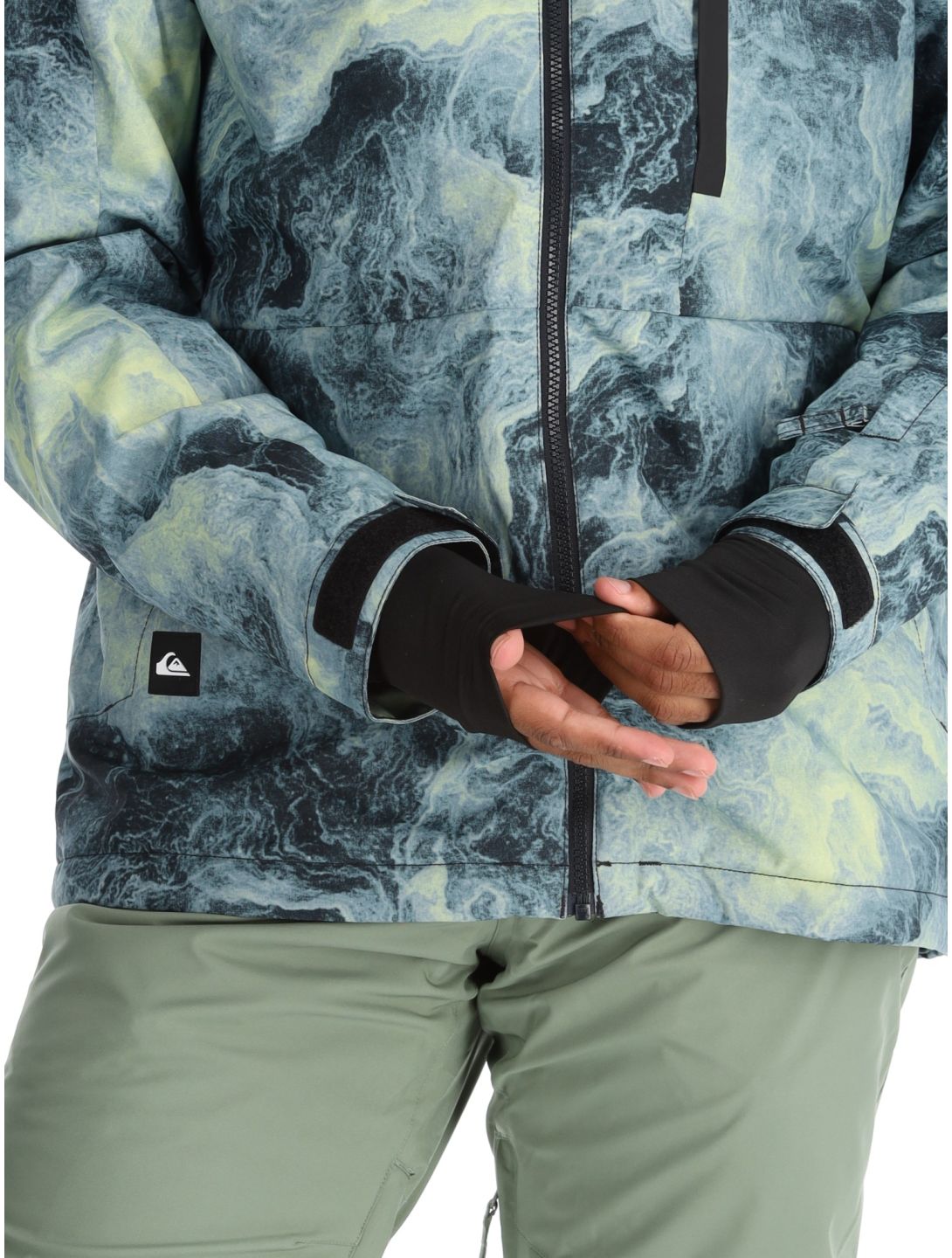 Quiksilver, Mission Printed AA Jas gevoerd heren Space Stone Celery Green Groen 