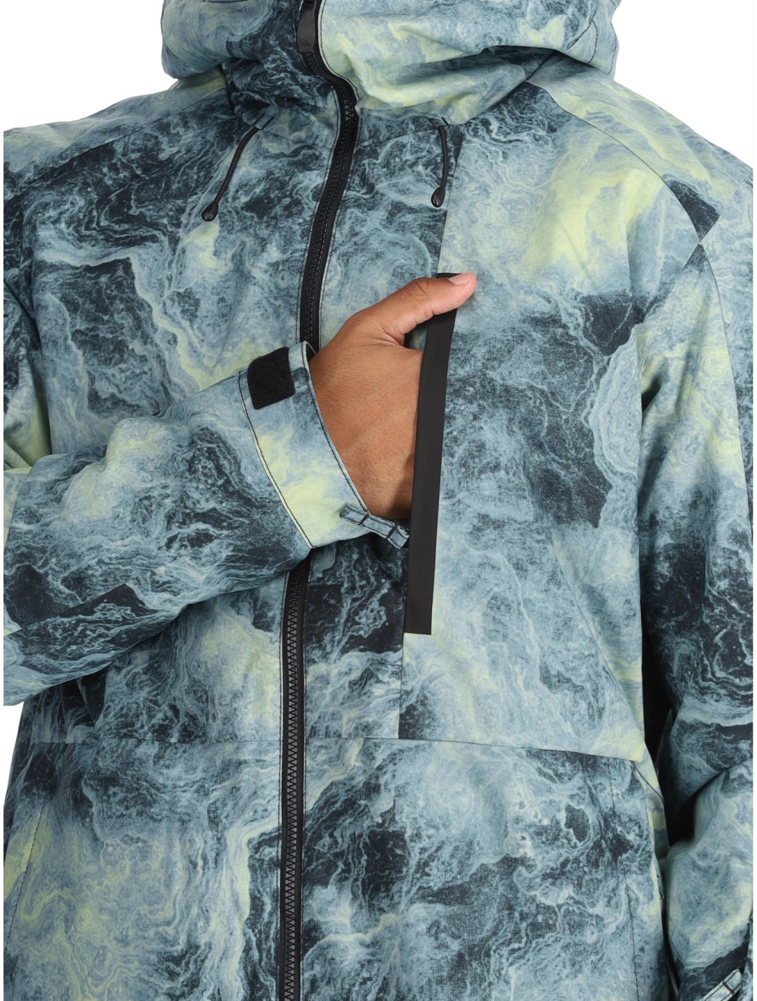 Quiksilver, Mission Printed AA Jas gevoerd heren Space Stone Celery Green Groen 