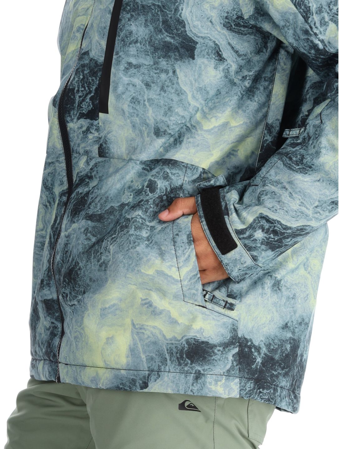 Quiksilver, Mission Printed AA Jas gevoerd heren Space Stone Celery Green Groen 