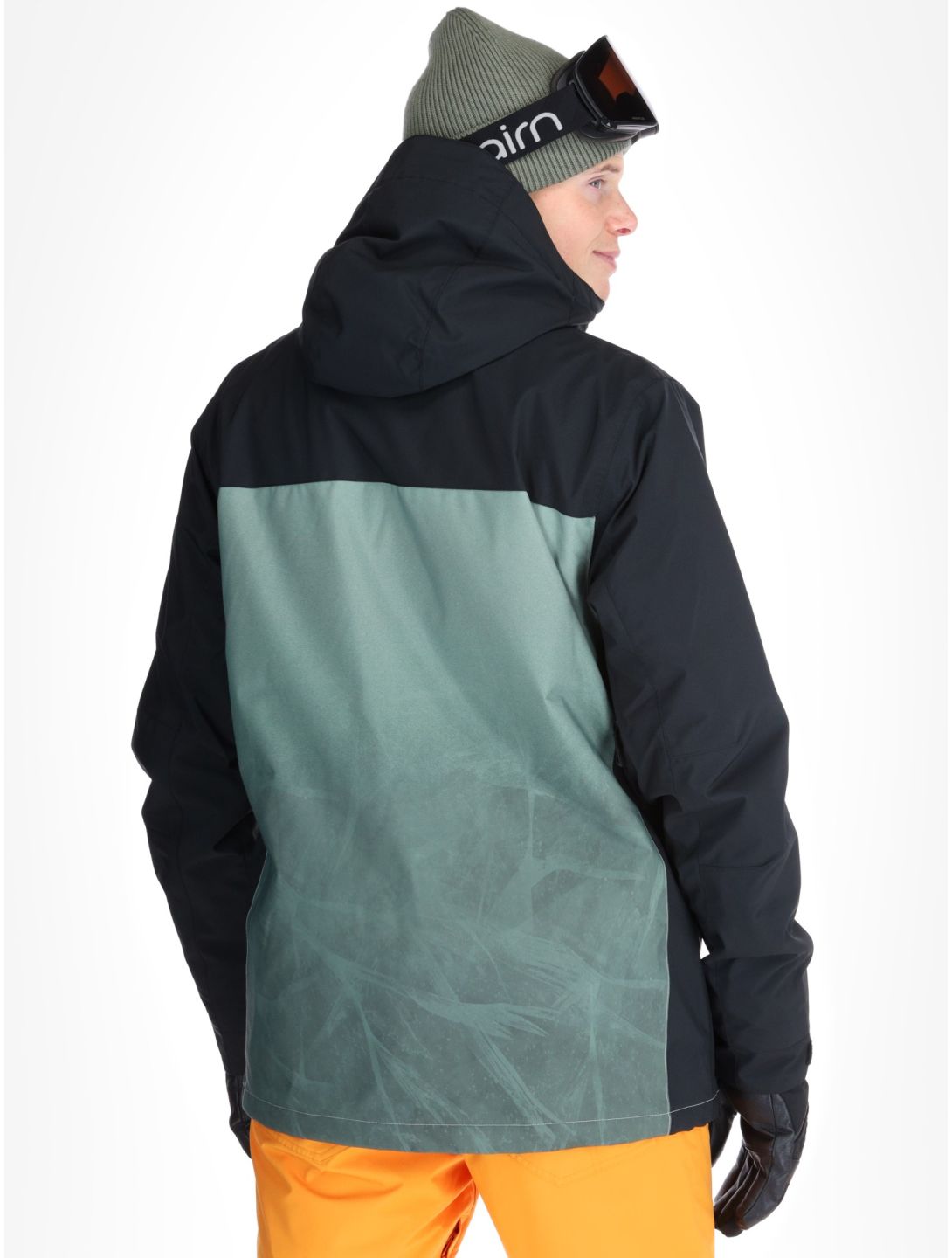 Quiksilver, Morton AA Jas gevoerd heren Gradient Iced Sea Spray Groen, Zwart 