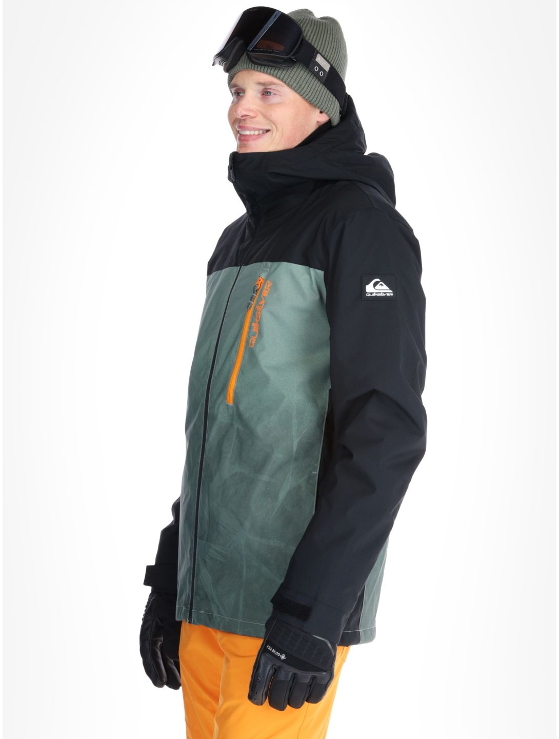 Quiksilver, Morton AA Jas gevoerd heren Gradient Iced Sea Spray Groen, Zwart 