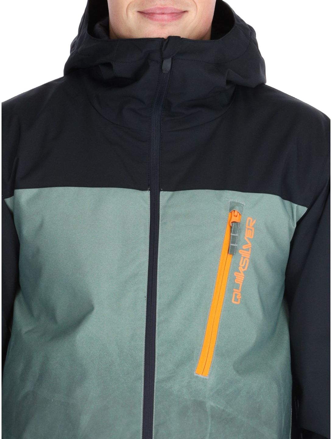 Quiksilver, Morton AA Jas gevoerd heren Gradient Iced Sea Spray Groen, Zwart 