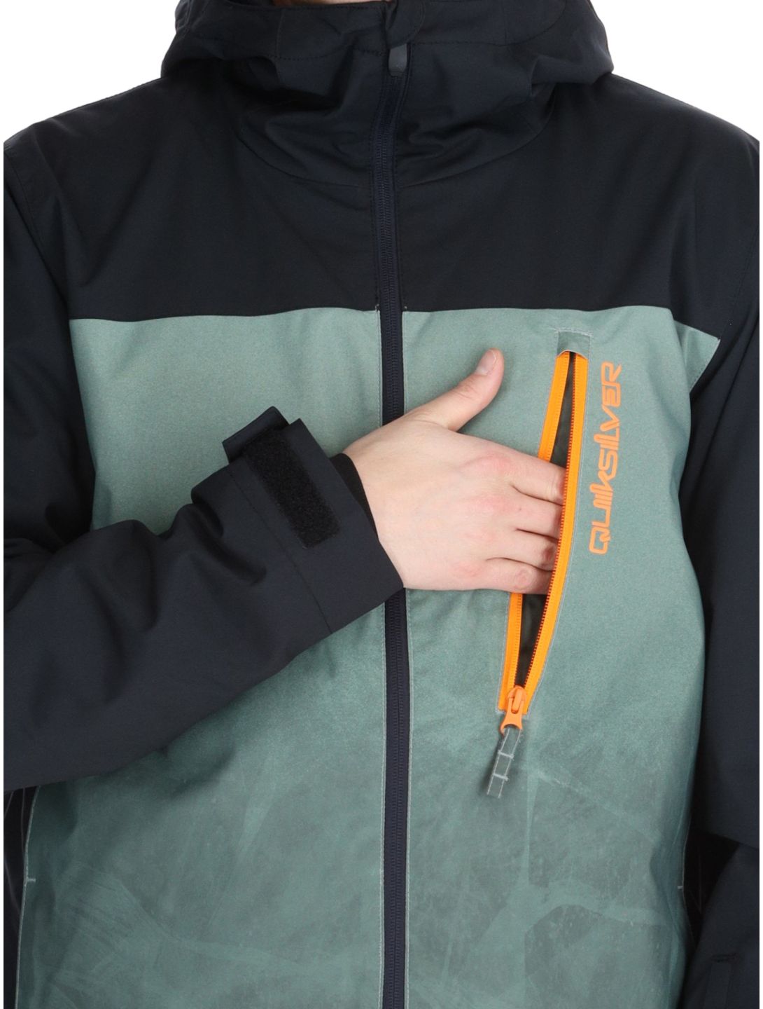 Quiksilver, Morton AA Jas gevoerd heren Gradient Iced Sea Spray Groen, Zwart 