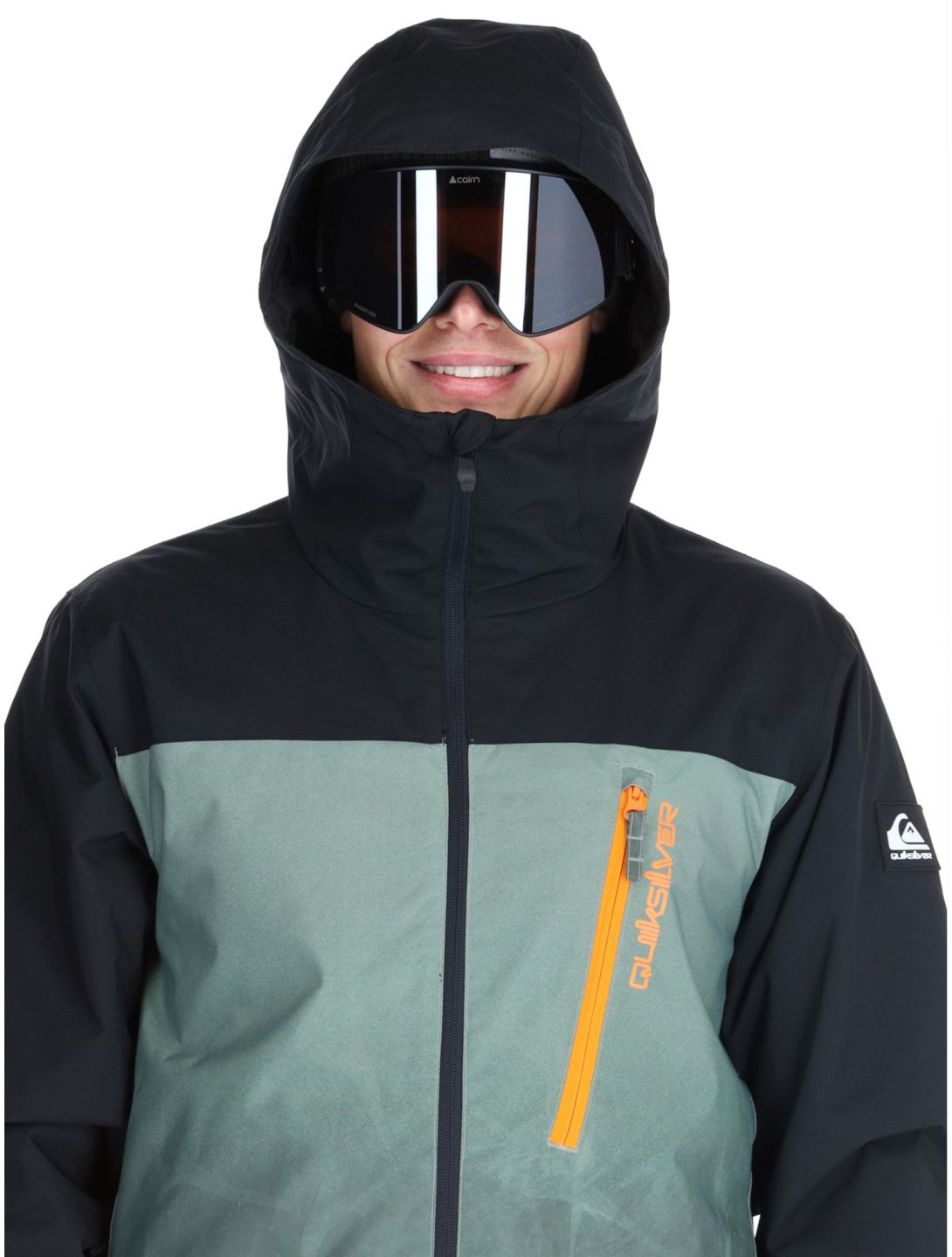 Quiksilver, Morton AA Jas gevoerd heren Gradient Iced Sea Spray Groen, Zwart 