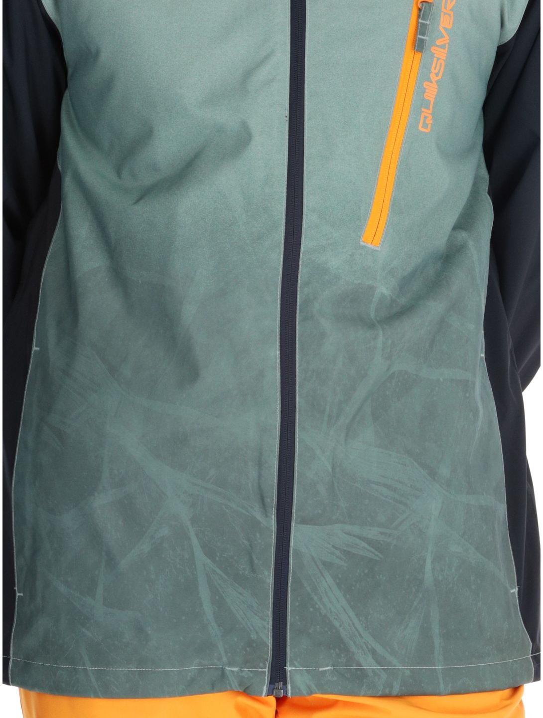 Quiksilver, Morton AA Jas gevoerd heren Gradient Iced Sea Spray Groen, Zwart 