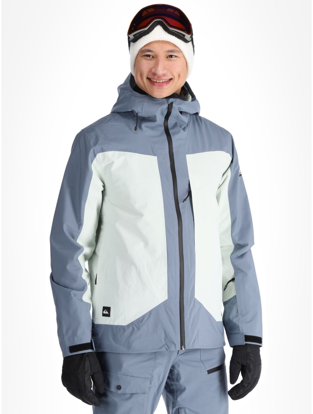 Quiksilver, Muldrow AA Jas gevoerd heren Flint Stone Grijs, Wit 