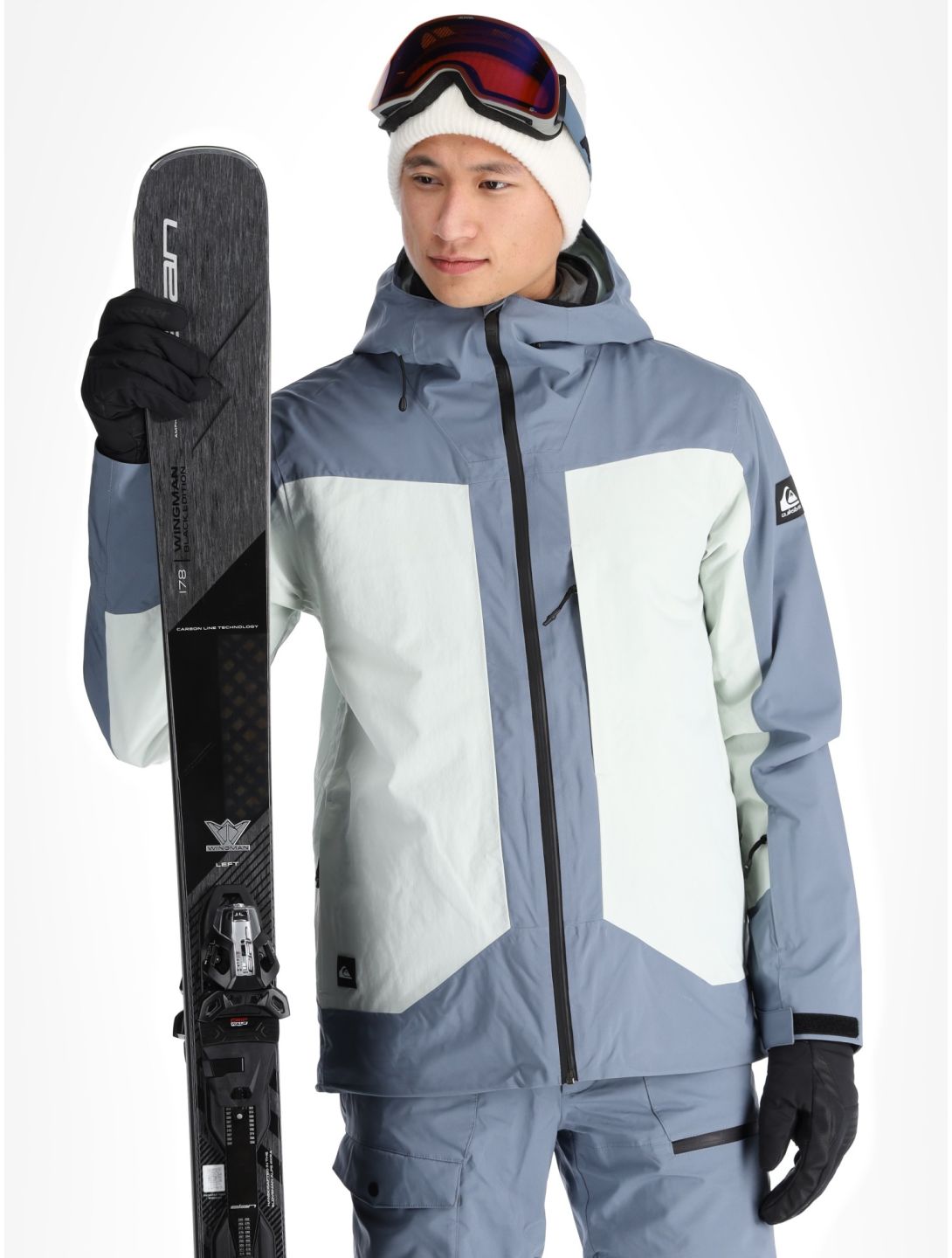 Quiksilver, Muldrow AA Jas gevoerd heren Flint Stone Grijs, Wit 