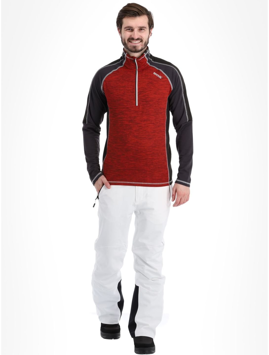 Regatta, Hepley skipully heren Danger Red / Ash grijs, rood 