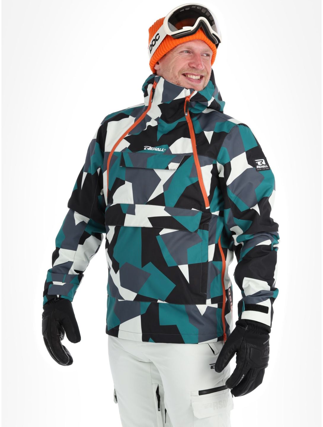 Rehall, Buck-R ski-jas heren Camo teal green groen, zwart 