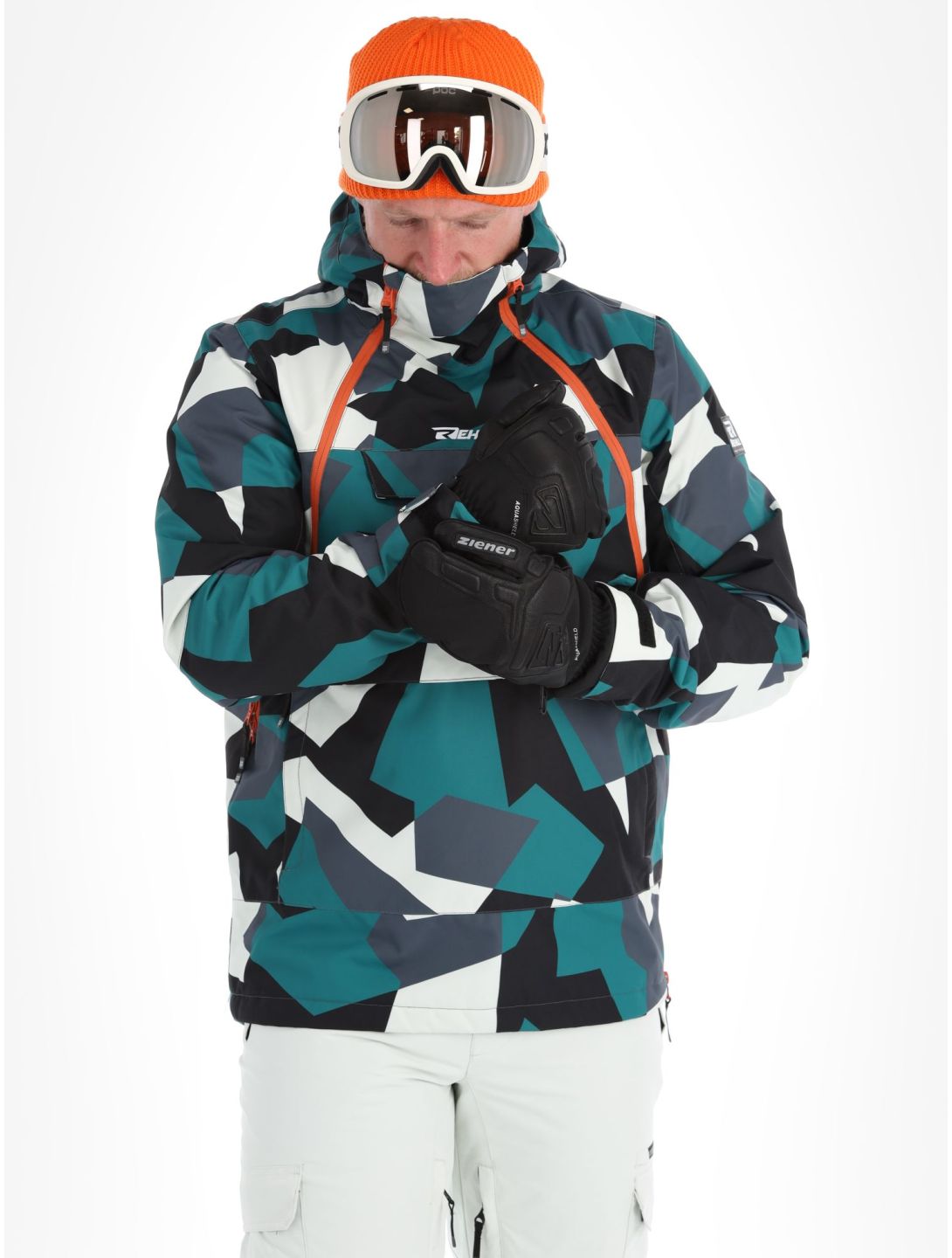 Rehall, Buck-R ski-jas heren Camo teal green groen, zwart 