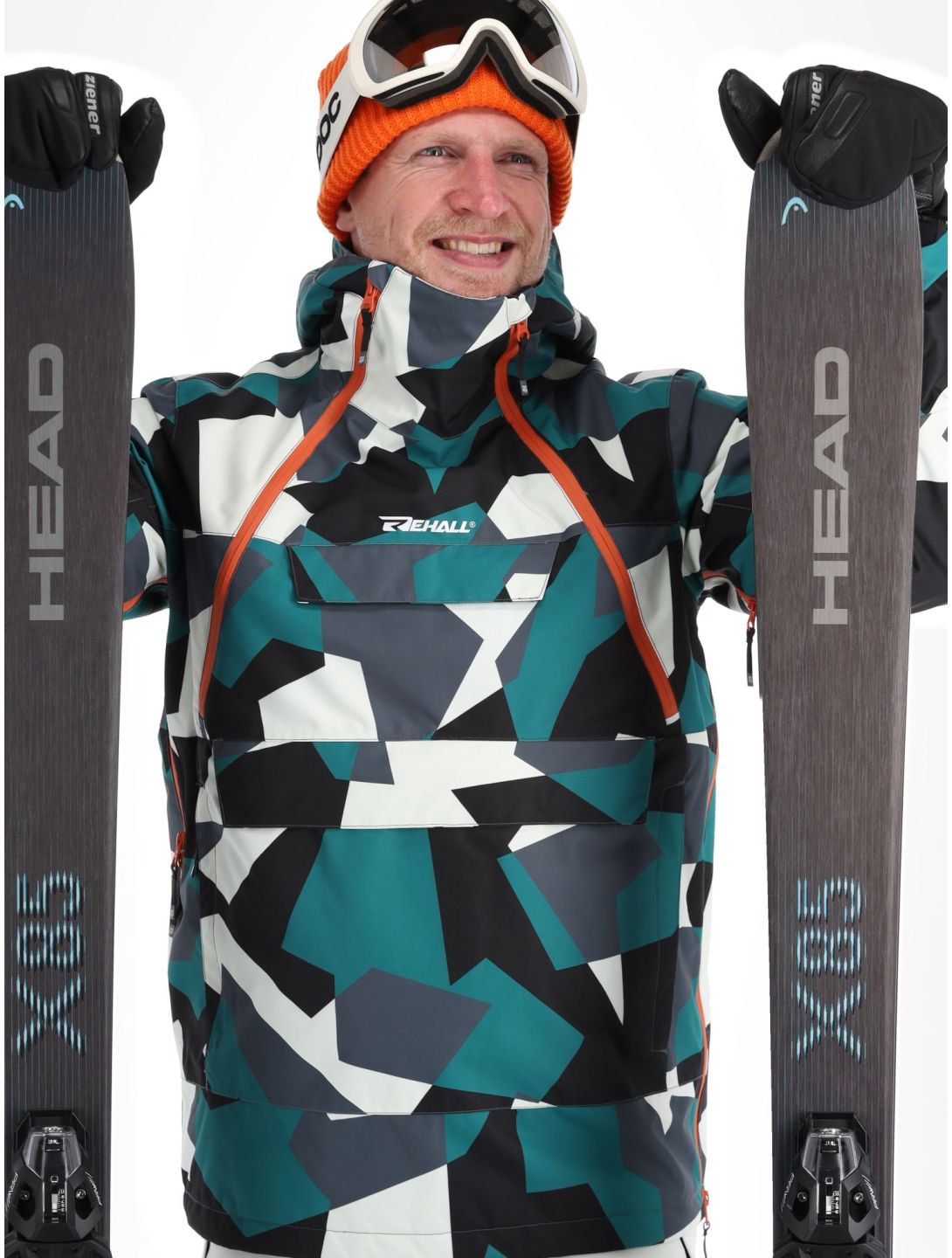 Rehall, Buck-R ski-jas heren Camo teal green groen, zwart 