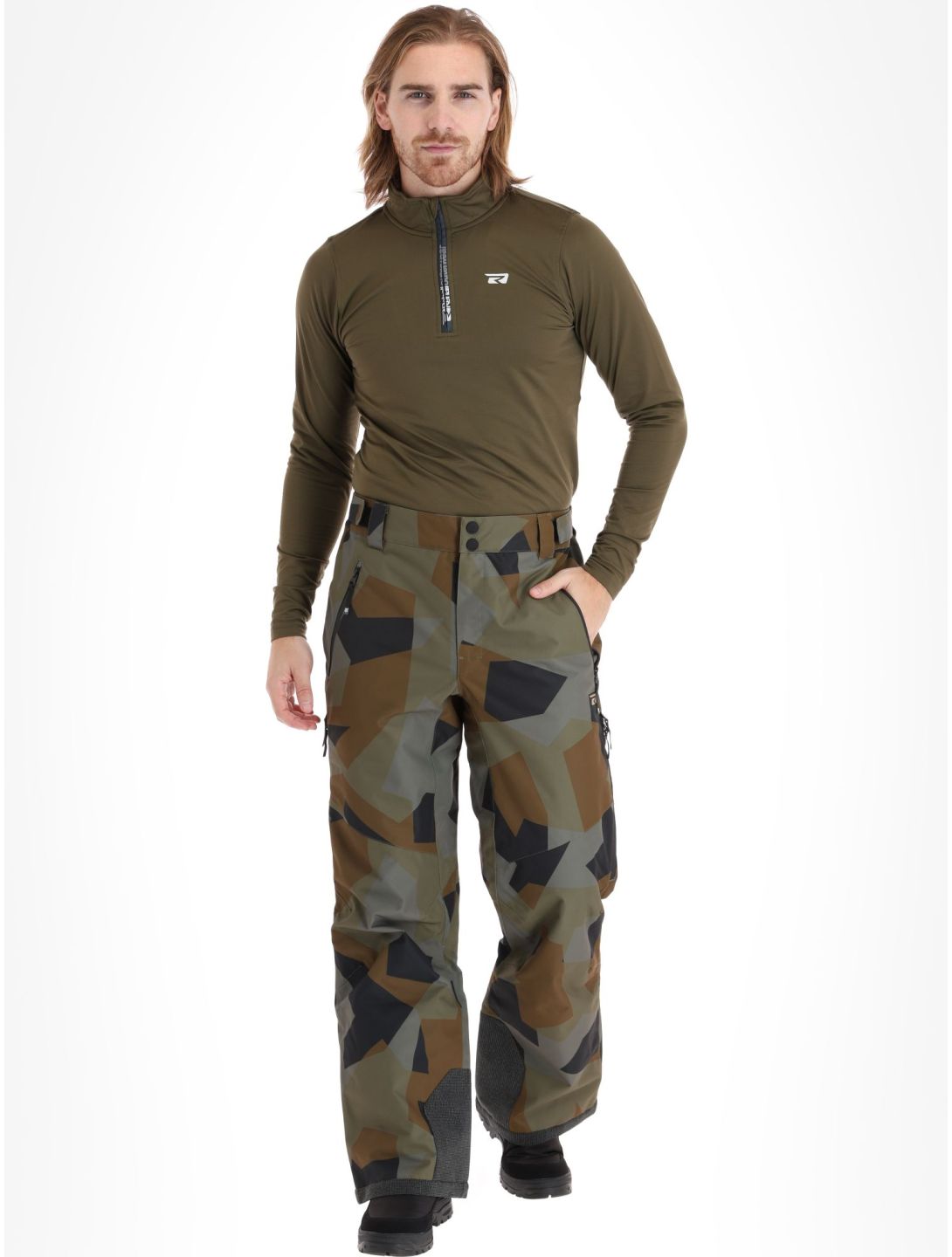 Rehall, Catamount-R skibroek heren Camo Olive grijs, groen, zwart 