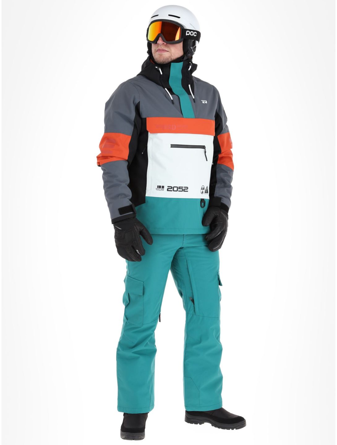 Rehall, Dennis-R winter anorak heren Teal green blauw, grijs 