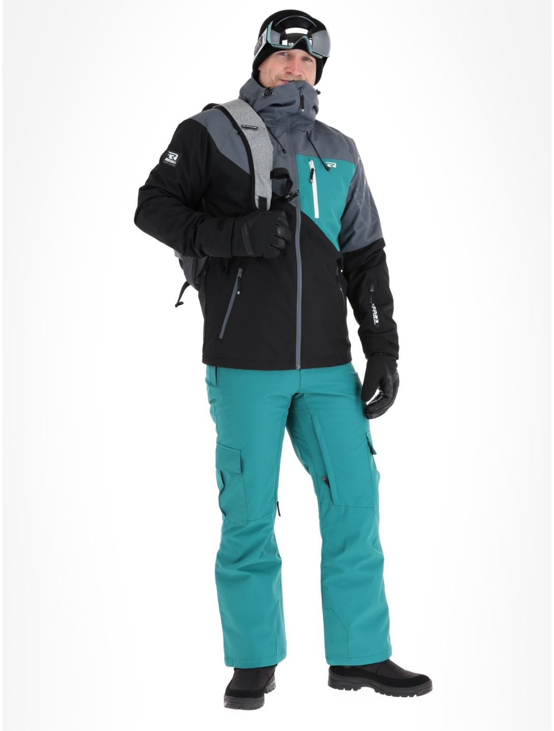 Rehall, Dick-R ski-jas heren Teal green blauw, grijs, zwart 