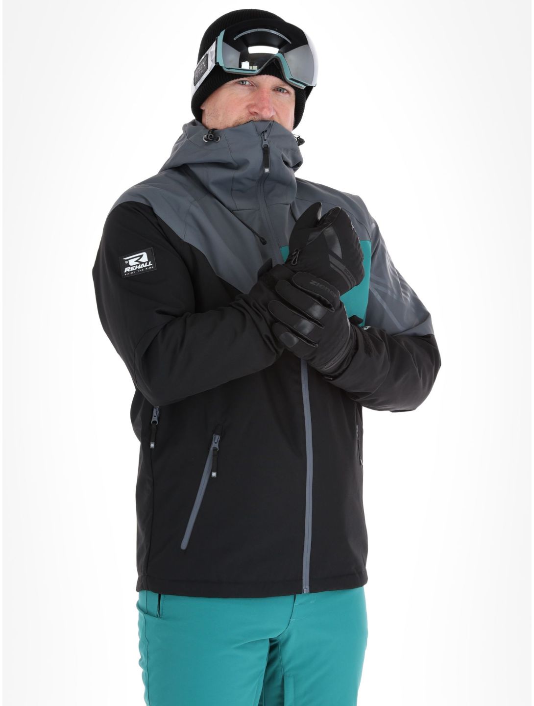 Rehall, Dick-R ski-jas heren Teal green blauw, grijs, zwart 