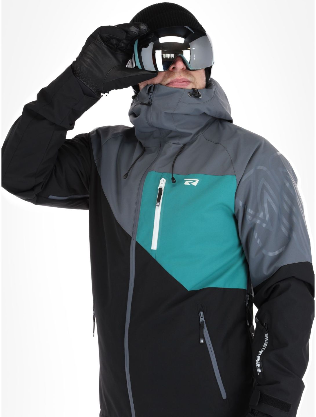 Rehall, Dick-R ski-jas heren Teal green blauw, grijs, zwart 