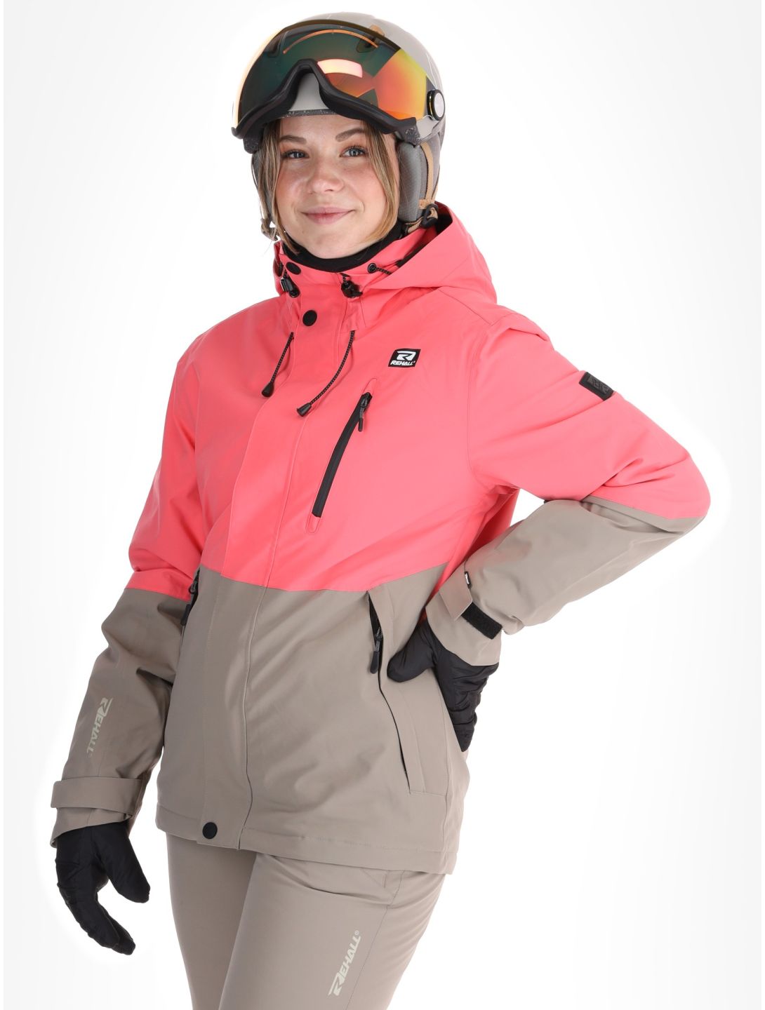 Rehall, Liza-R AA Jas gevoerd dames Calypso Coral Beige, Roze 