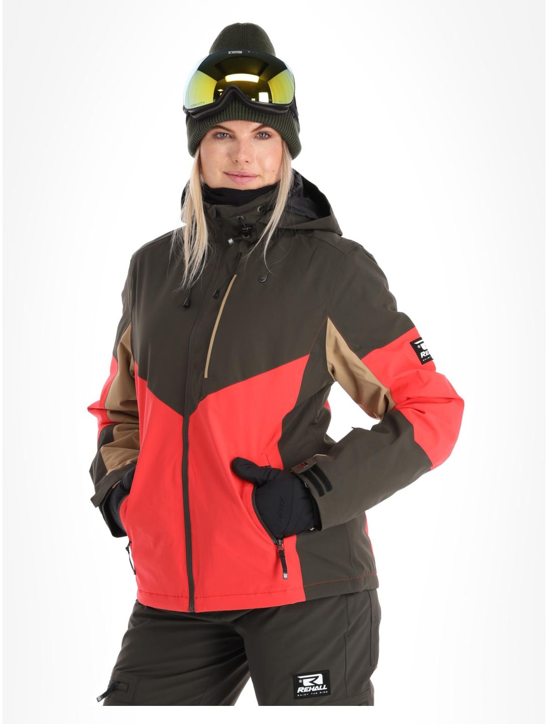 Rehall, Lou-R ski-jas dames Hibiscus Red grijs, rood 