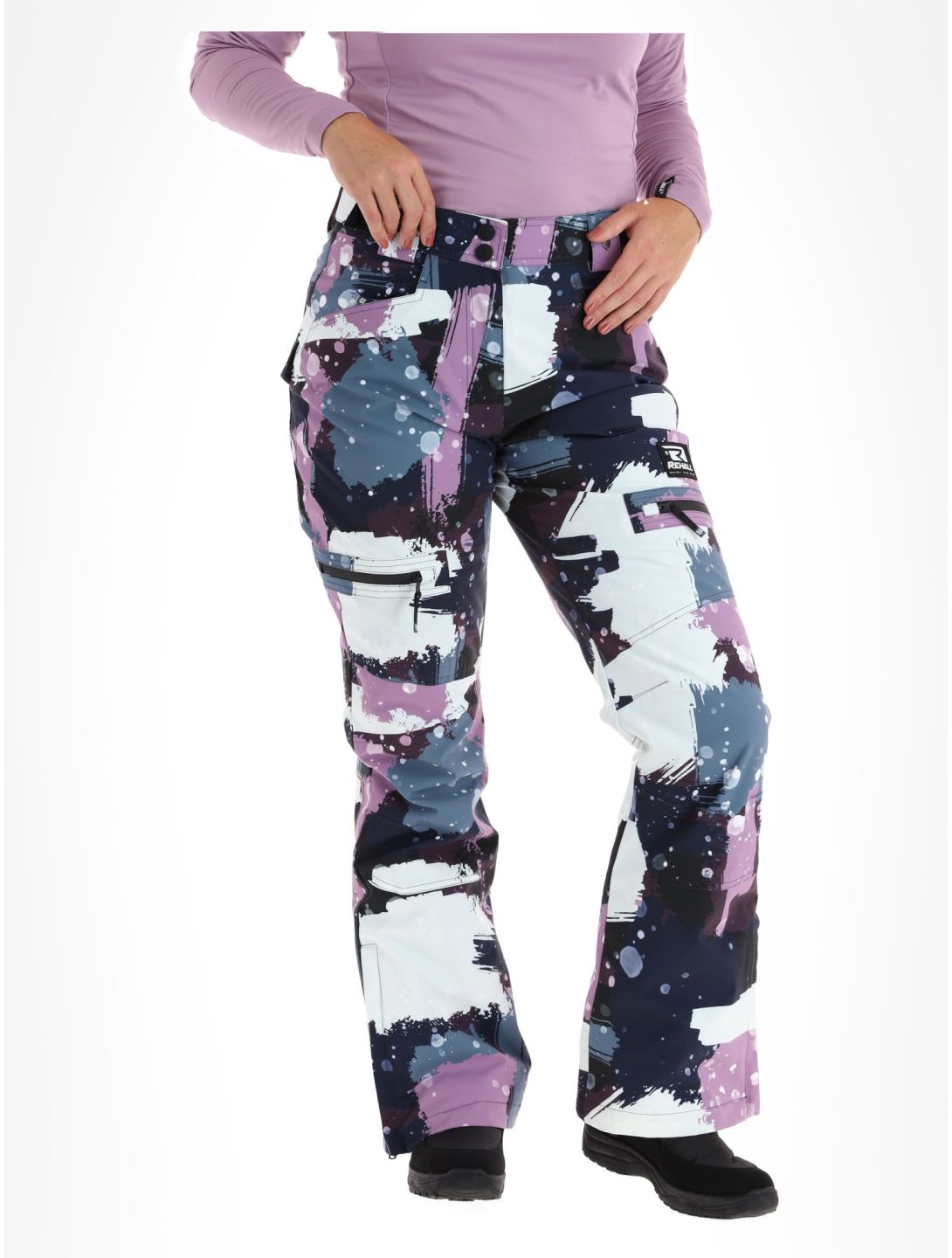 Rehall, Nori-R skibroek dames Camo Abstract Lavender multicolor, paars 