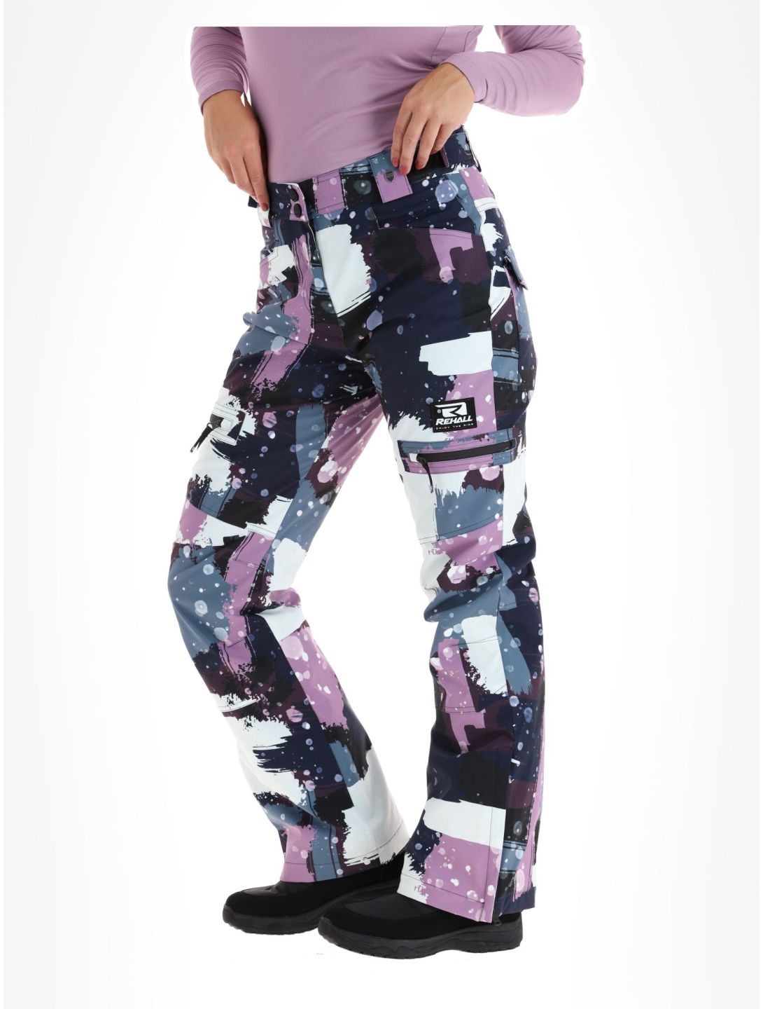 Rehall, Nori-R skibroek dames Camo Abstract Lavender multicolor, paars 