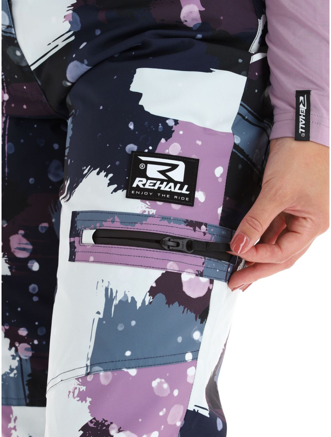 Rehall, Nori-R skibroek dames Camo Abstract Lavender multicolor, paars 