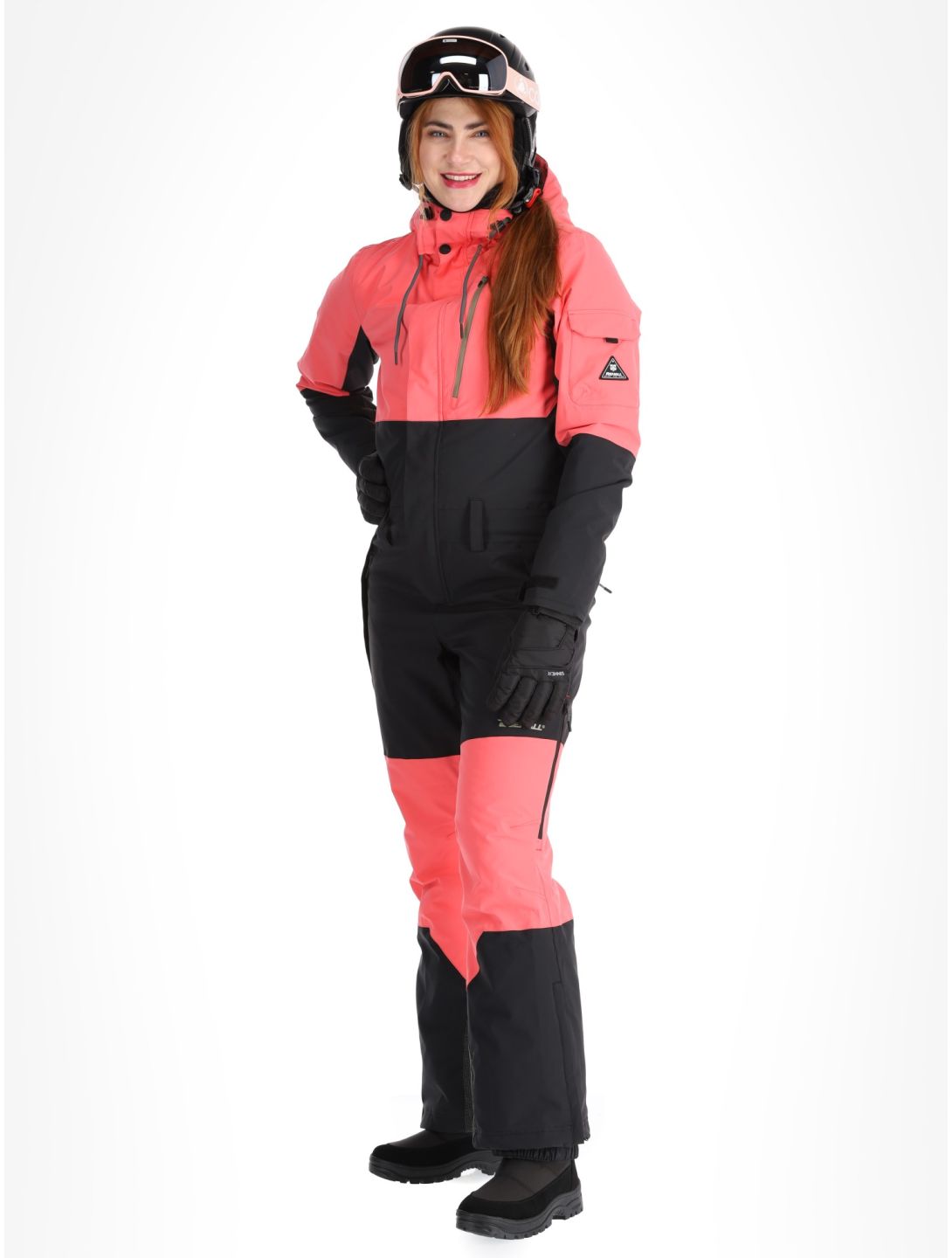 Rehall, Tyger-R DA Ski-overall dames Calypso Coral Roze, Zwart 