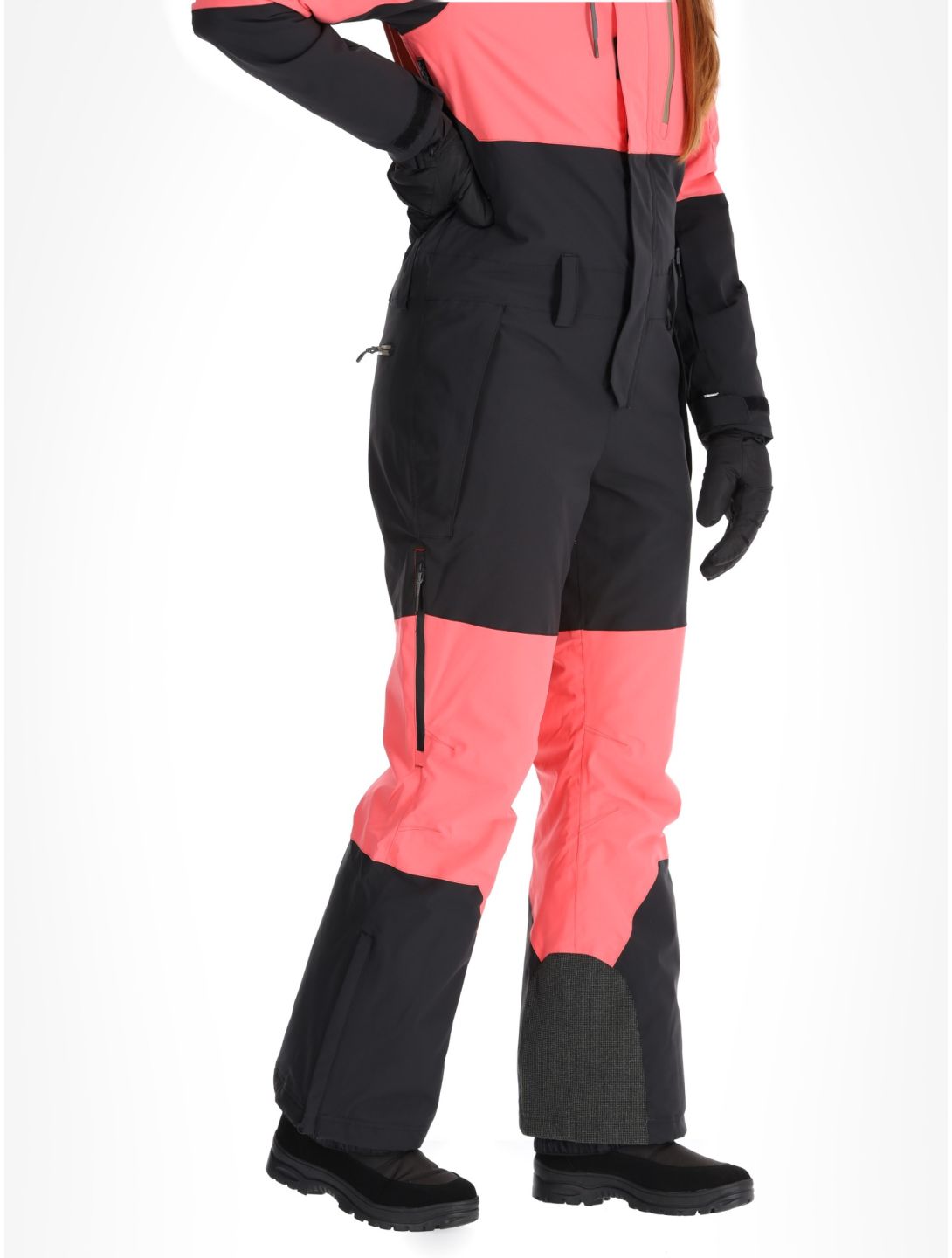 Rehall, Tyger-R DA Ski-overall dames Calypso Coral Roze, Zwart 