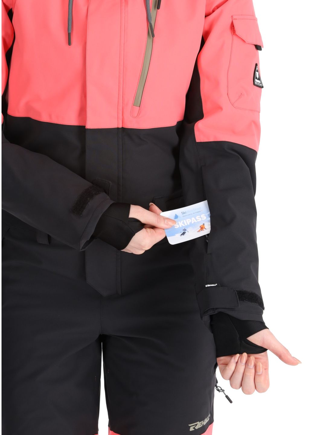 Rehall, Tyger-R DA Ski-overall dames Calypso Coral Roze, Zwart 