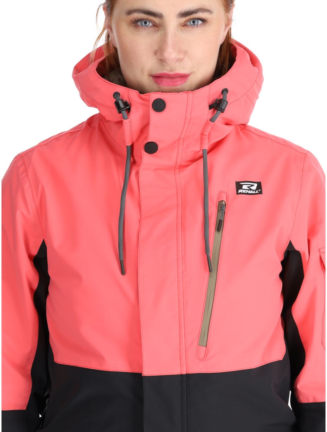 Rehall, Tyger-R DA Ski-overall dames Calypso Coral Roze, Zwart 