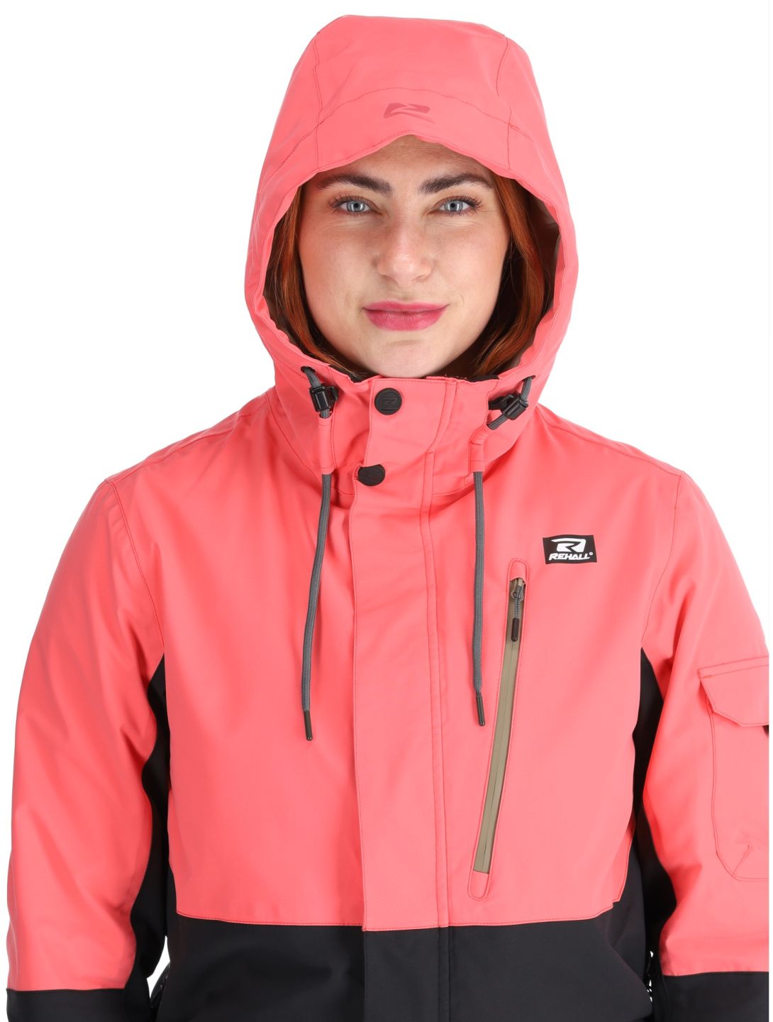 Rehall, Tyger-R DA Ski-overall dames Calypso Coral Roze, Zwart 