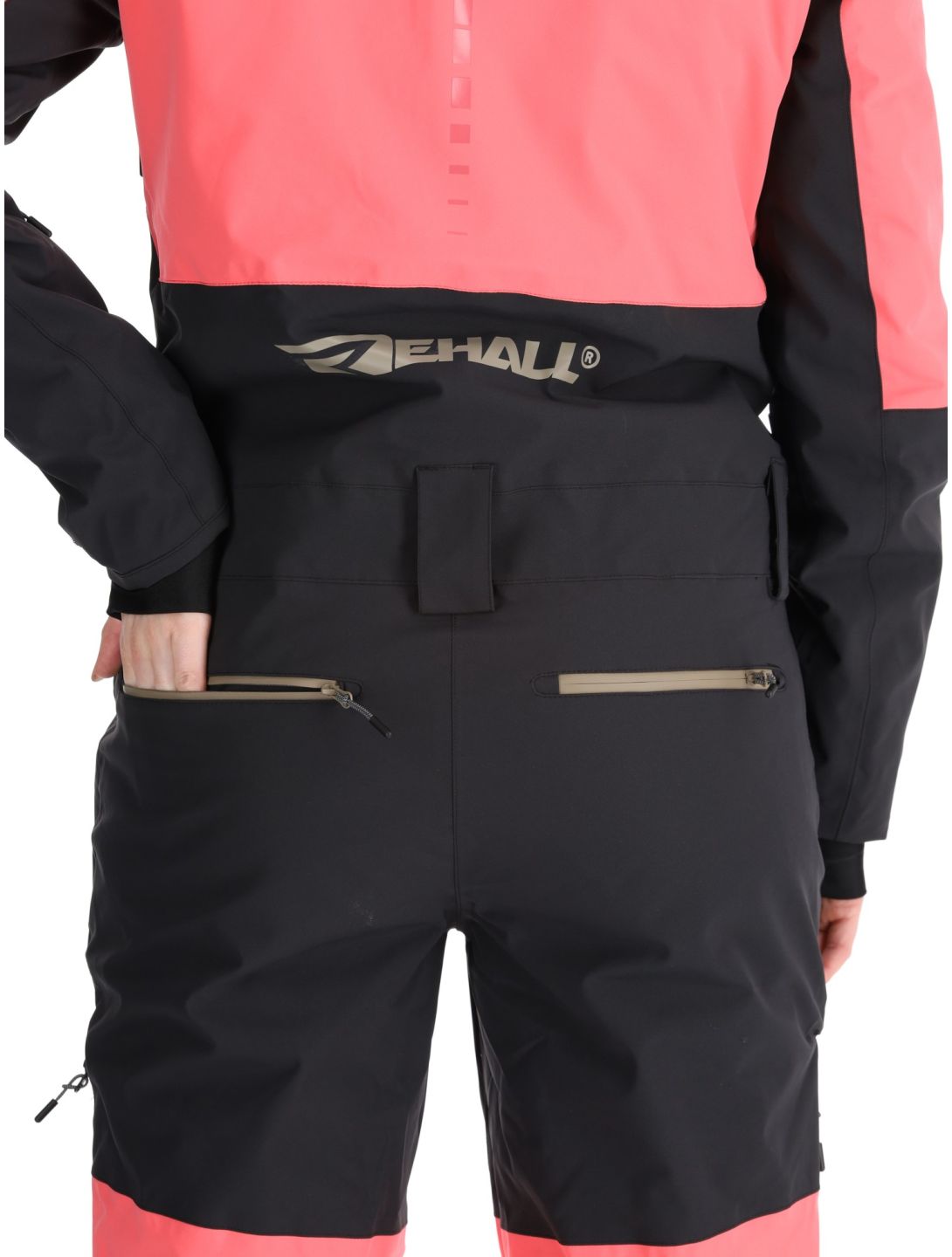 Rehall, Tyger-R DA Ski-overall dames Calypso Coral Roze, Zwart 