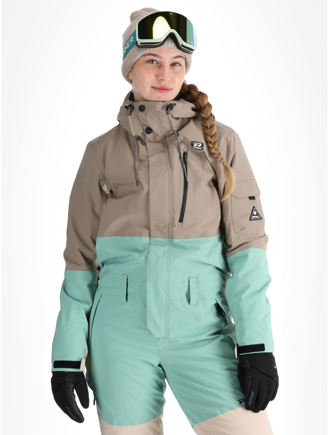 Rehall, Tyger-R DA Ski-overall dames Feldspar Beige, Groen 