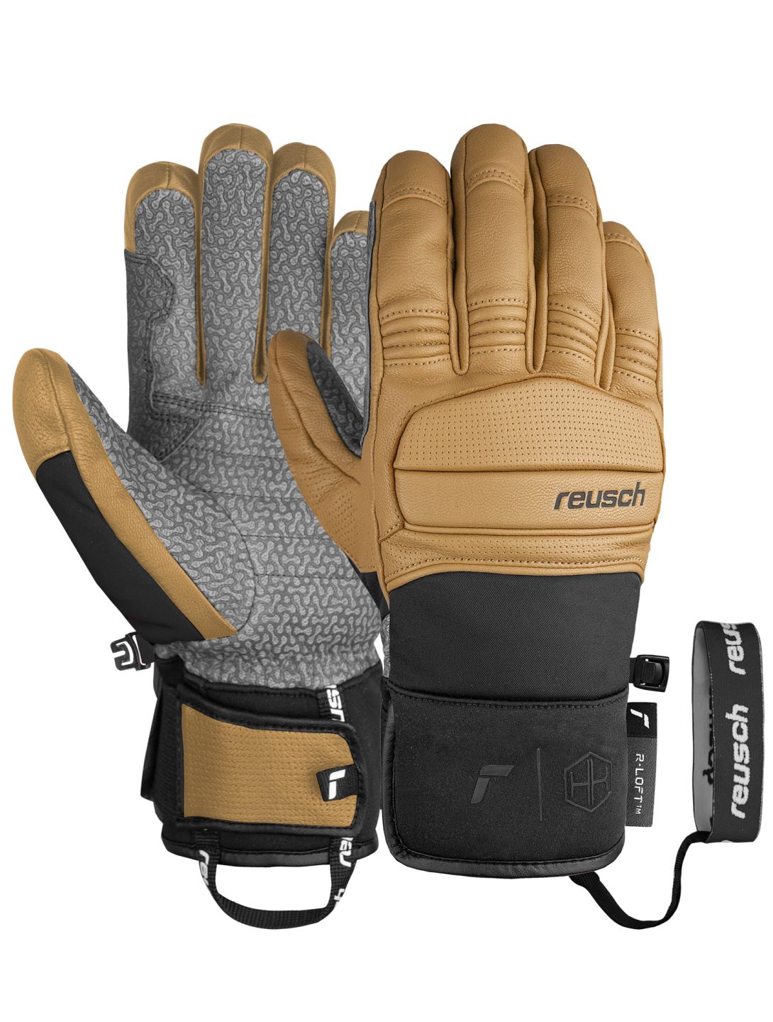 Reusch, Henrik Kristoffersen skihandschoenen heren Camel / Black bruin, zwart 