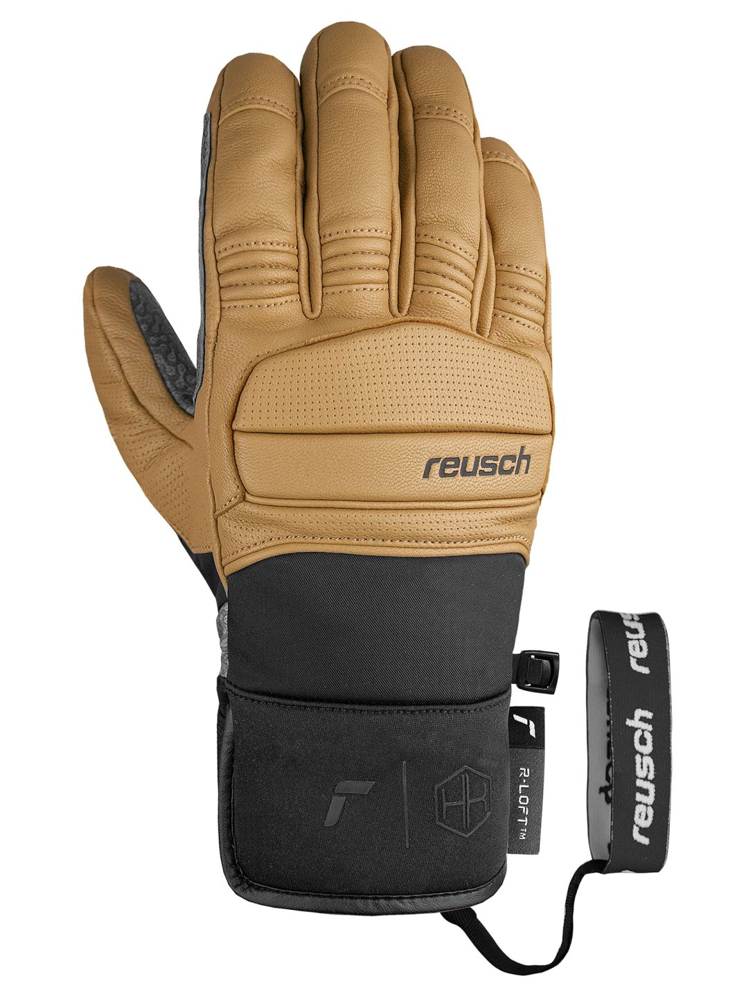 Reusch, Henrik Kristoffersen skihandschoenen heren Camel / Black bruin, zwart 