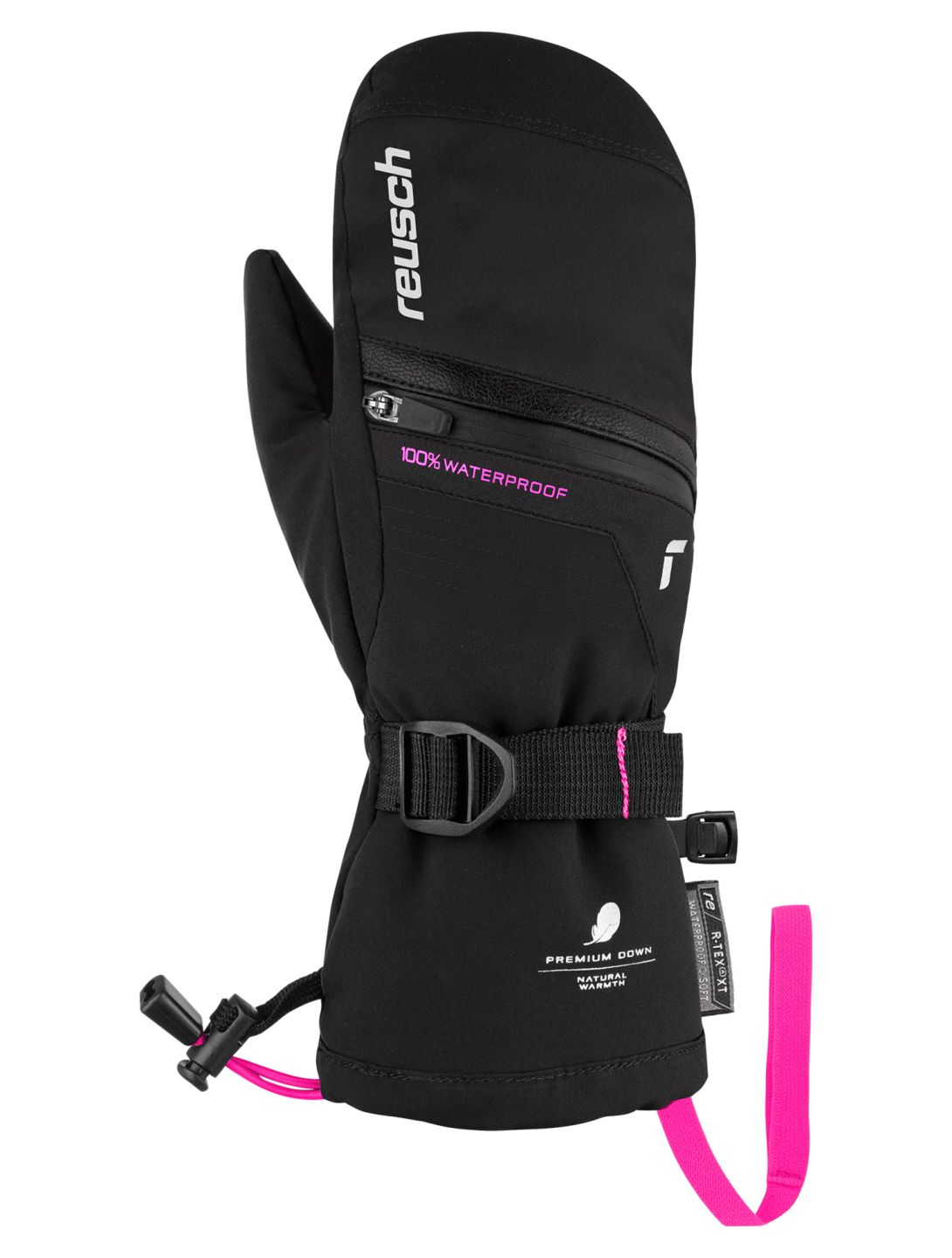 Reusch, Lando R-TEX® XT skiwanten kinderen Black / Pink Glo roze, zwart 