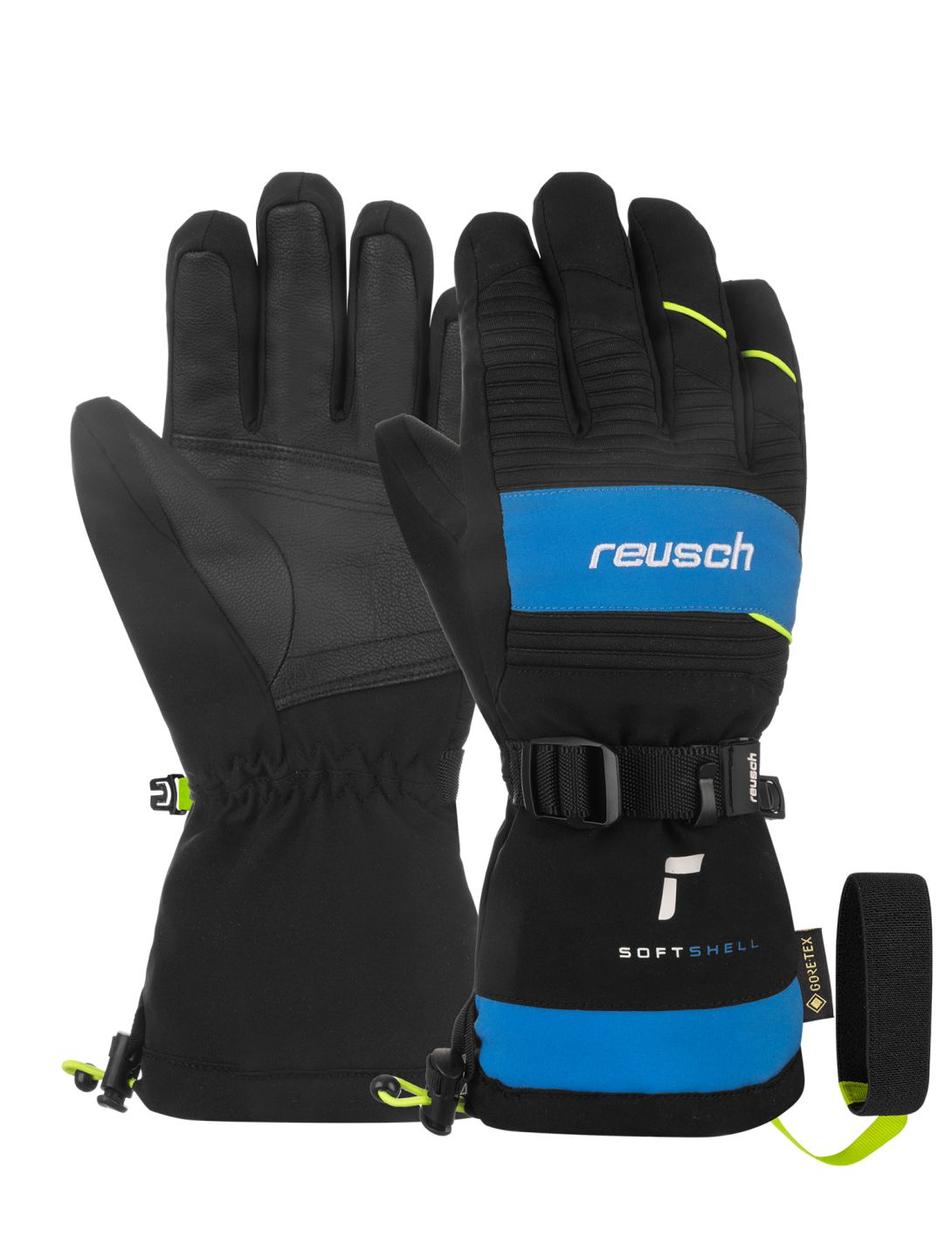 Reusch, Reusch Maxim GORE-TEX skiwanten kinderen Black / Briljant Blue / Safety Yellow blauw, geel, zwart 