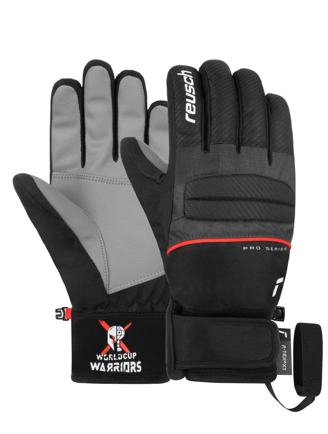 Reusch, Reusch Warrior R-TEX® XT skihandschoenen kinderen Black / White / Fluo Red rood, wit, zwart 