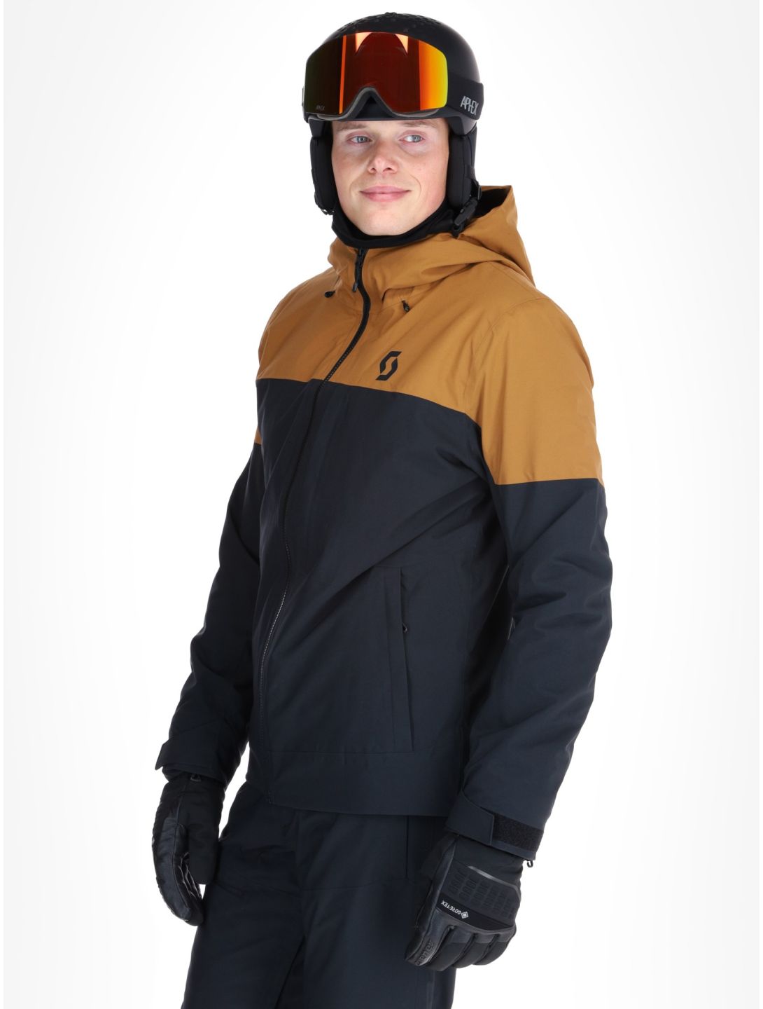 Scott, Jacket M's Ultimate Dryo 10 ski-jas heren Bread Brown / Black bruin, zwart 