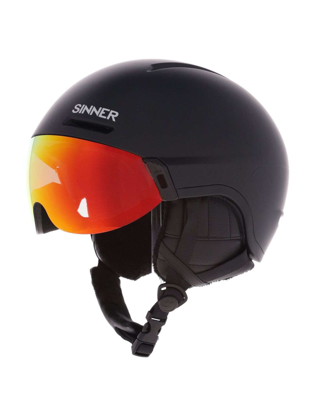 Sinner, Montblanc skihelm met vizier unisex Matt Black zwart 