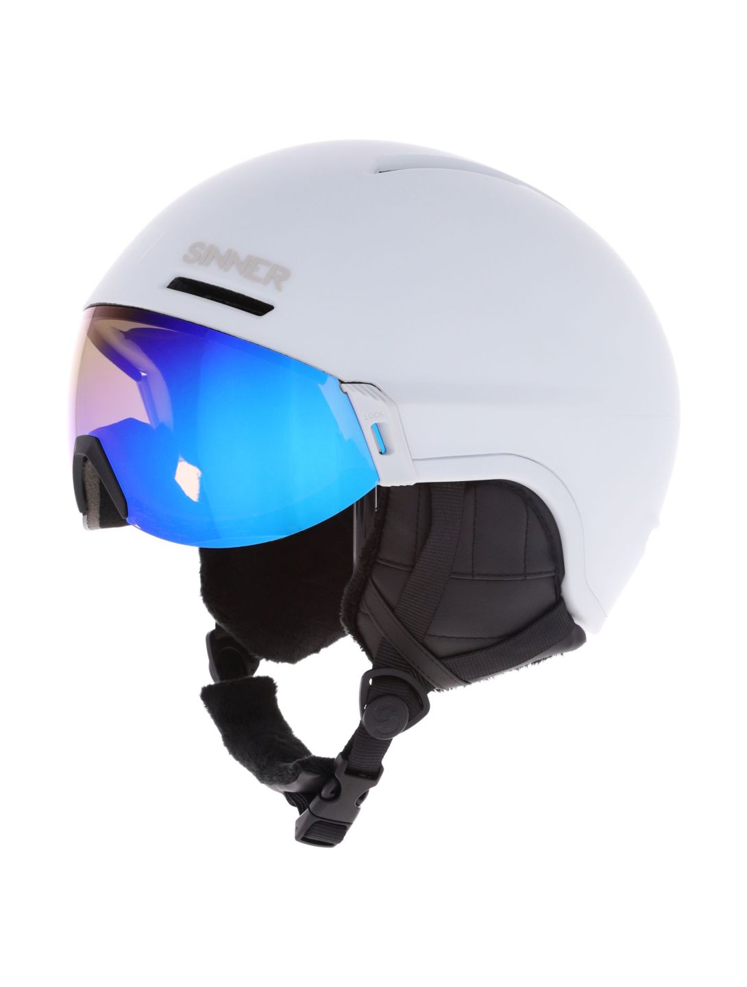 Sinner, Montblanc skihelm met vizier unisex Matt White wit 