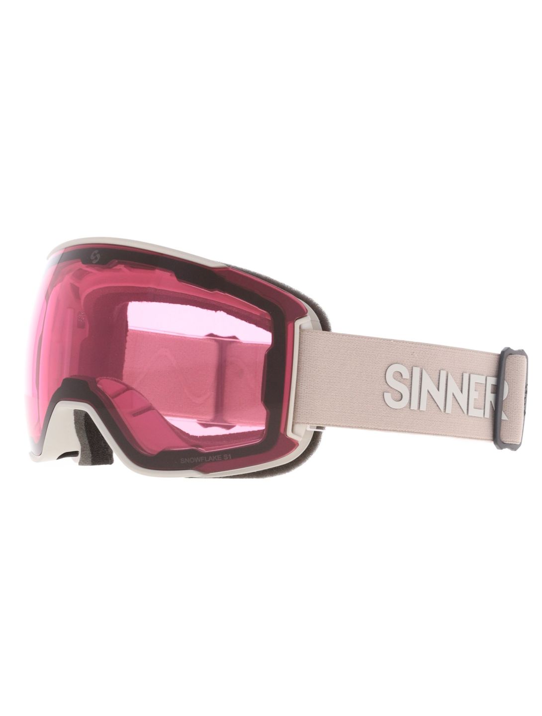 Sinner, Snowflake PA Goggles extra lens unisex Mat Light Grey Grijs 