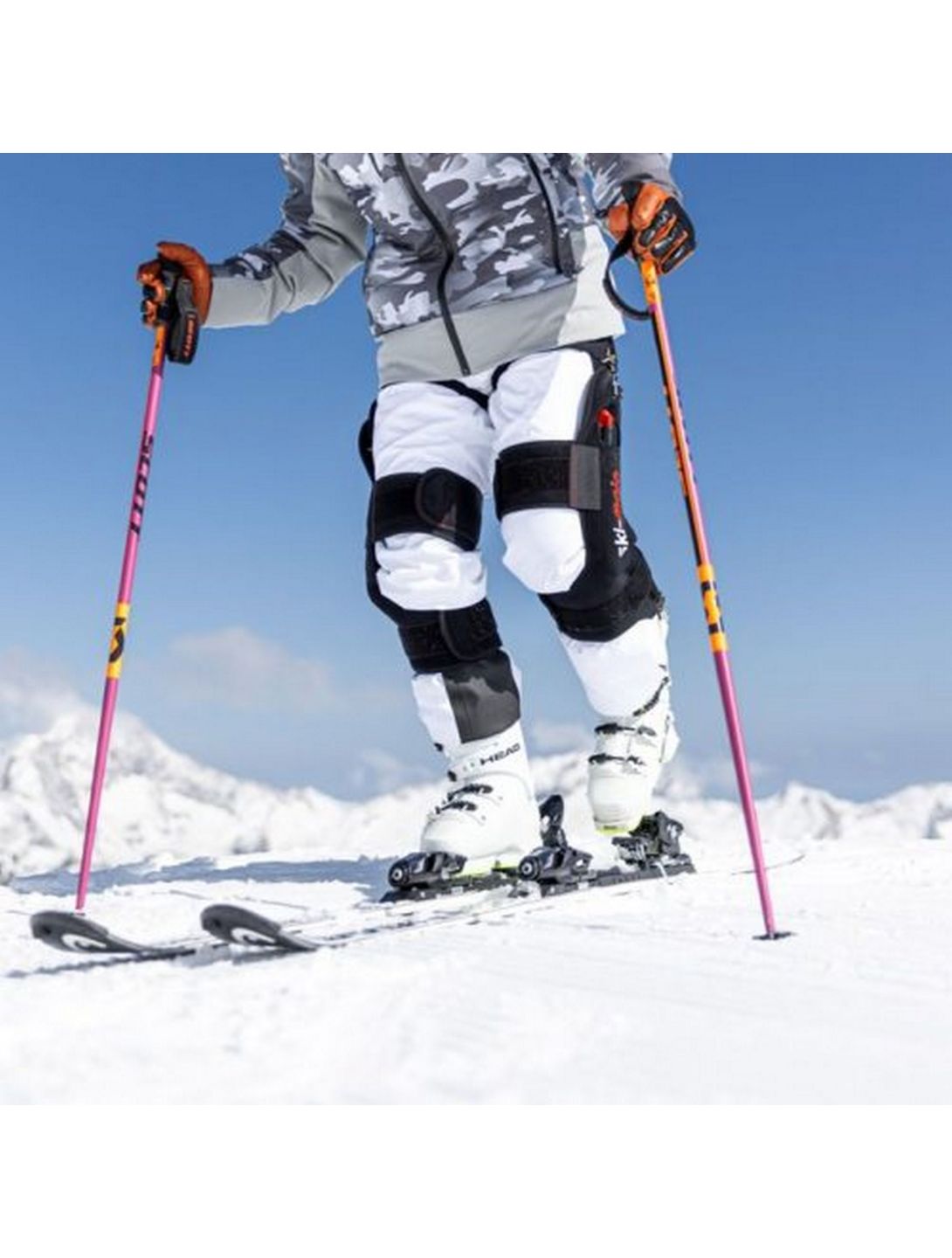 Ski-Mojo, Exoskeleton silver (55-85kg) ski-brace unisex zwart 