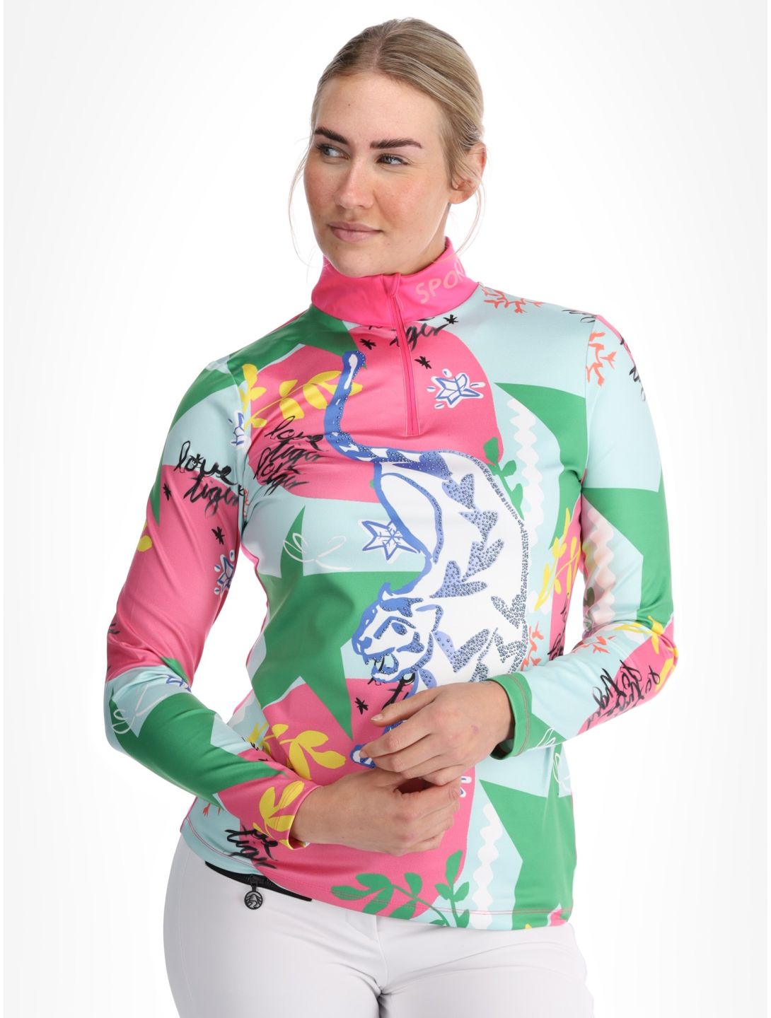 Sportalm Kitzbühel, Dubai GA Ski pully dames Neon Pink Multicolor, Roze 