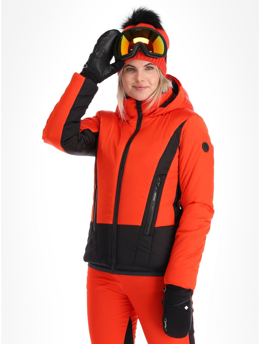 Sportalm Kitzbühel, Oatman m.Kap.o.P. ski-jas dames Paprika Flame rood, zwart 