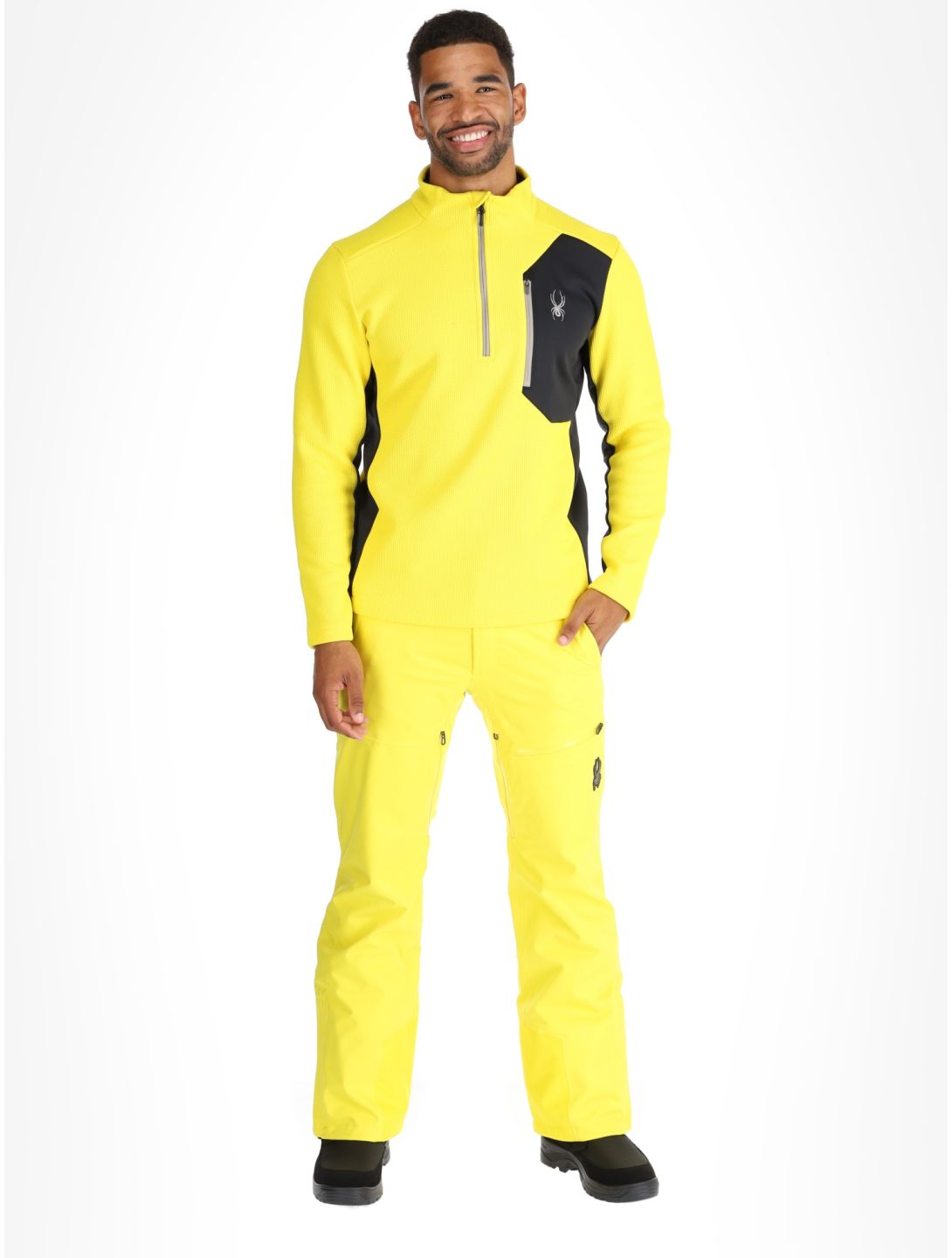 Spyder, Bandit 1/2 Zip skipully heren Acid Yellow geel 