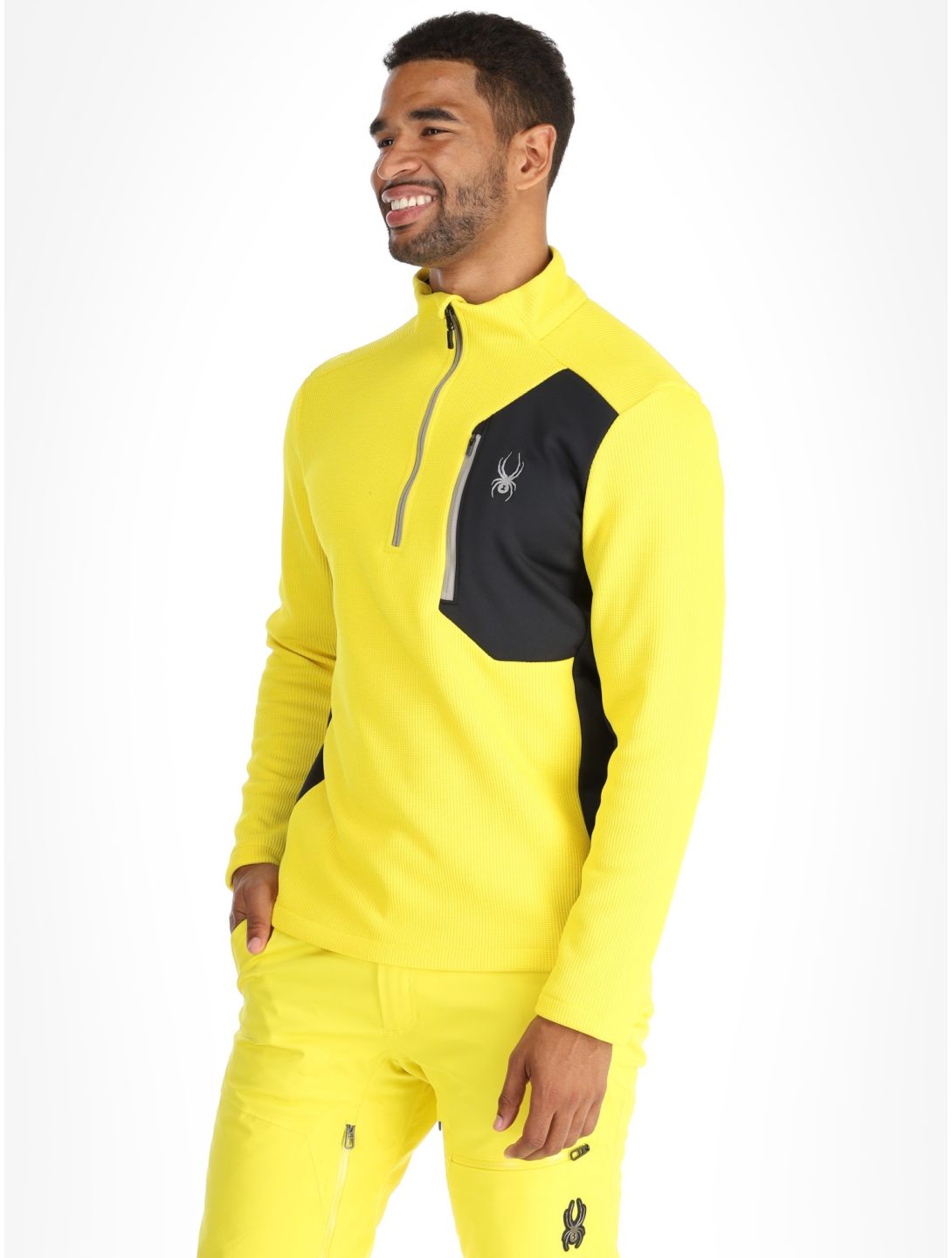 Spyder, Bandit 1/2 Zip skipully heren Acid Yellow geel 