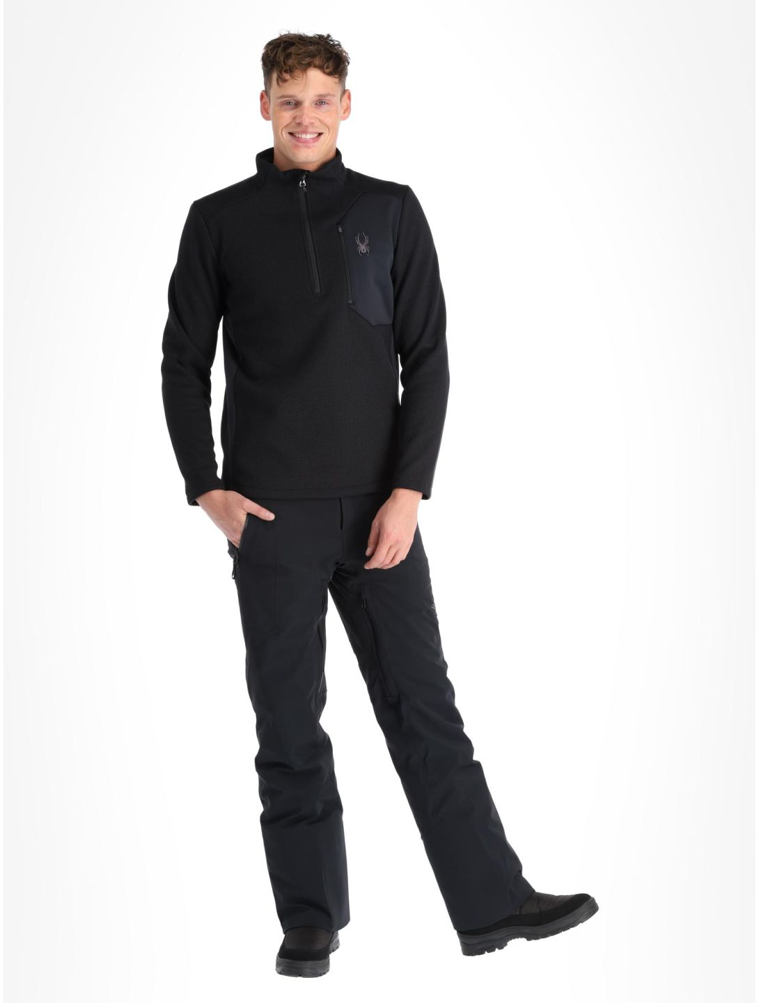 Spyder, Bandit 1/2 Zip skipully heren Black zwart 