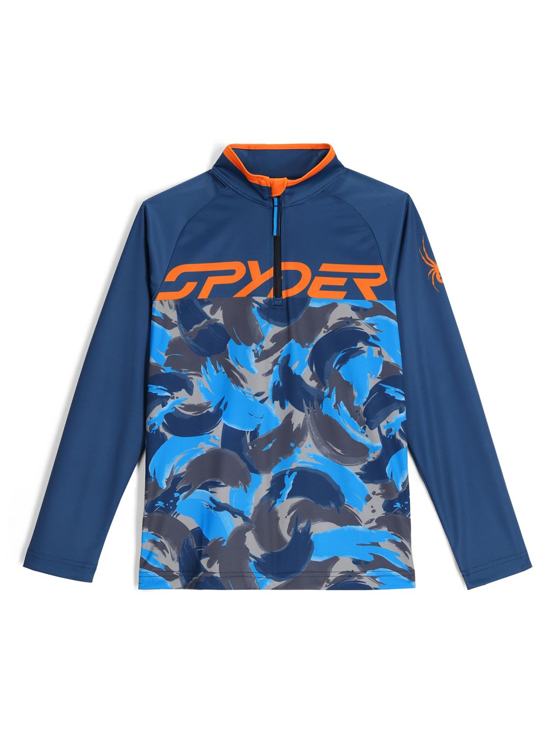 Spyder, Camo 1/2 Zip skipully kinderen True Navy blauw 